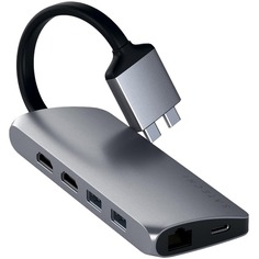 USB-разветвитель Satechi Dual Multimedia Adapter для Macbook, серый космос