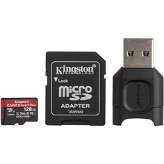 Карта памяти Kingston Canvas React Plus microSDXC 128GB с адаптером и USB-ридером