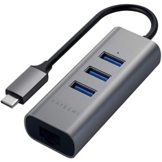 USB-разветвитель Satechi Aluminum USB 3.0 Hub and Ethernet Port, Space Gray