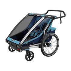 Детская мультиспортивная коляска для двойни Thule Chariot Cross2, Blue