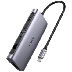 USB разветвитель Ugreen Hub 9 In 1 USB-C, серый (40873)