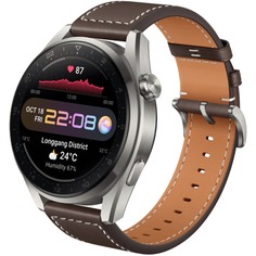 Смарт-часы Huawei Watch 3 Pro Classic LTE 48 мм коричневый кожаный ремешок
