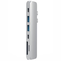 USB разветвитель Satechi Aluminum Pro Hub для Macbook Pro (USB-C) Silver