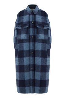 Синее клетчатое пальто Fontizi Isabel Marant