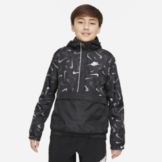 Куртка-анорак из тканого материала с принтом для мальчиков школьного возраста Nike Sportswear - Черный