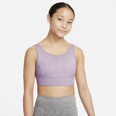 Спортивное бра для девочек школьного возраста Nike Dri-FIT Swoosh Luxe - Пурпурный