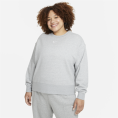 Женская флисовая толстовка оверсайз Nike Sportswear Collection Essentials (большие размеры) - Серый