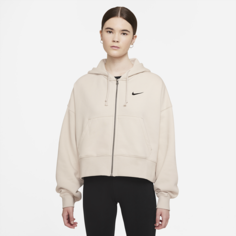 Женская флисовая худи с молнией во всю длину Nike Sportswear Essential - Серый