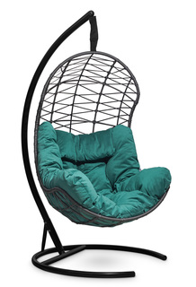 Подвесное кресло-кокон барселона с зеленой подушкой (лаура) зеленый 110x195x110 см. L'aura
