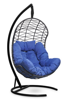 Подвесное кресло-кокон барселона с синей подушкой (лаура) синий 110x195x110 см. L'aura