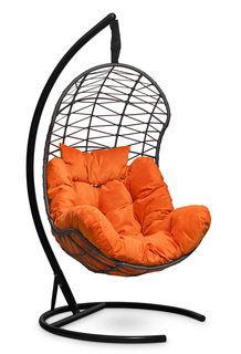 Подвесное кресло-кокон барселона с оранжевой подушкой (лаура) оранжевый 110x195x110 см. L'aura