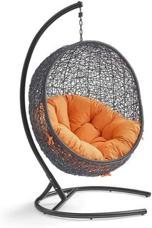 Подвесное кресло-кокон encase wicker (лаура) черный 74x175x74 см. L'aura