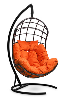 Подвесное кресло-кокон барселона плюс с оранжевой подушкой (лаура) оранжевый 110x195x110 см. L'aura