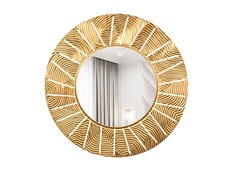 Зеркало круглое настенное sunshine 90 (inshape) золотой 3 см.