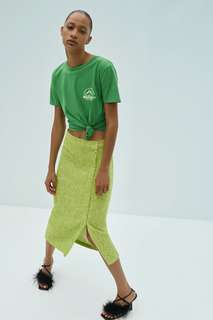 Юбка миди из рельефной ткани Zara