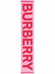 Burberry шерстяной шарф с логотипом