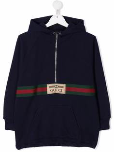 Gucci Kids худи House Web с воротником на молнии