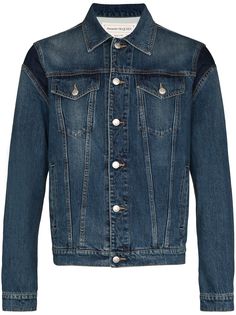 Alexander McQueen джинсовая куртка с тисненым логотипом