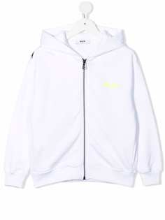 MSGM Kids худи на молнии с логотипом