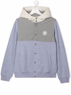 Brunello Cucinelli Kids бомбер с капюшоном и логотипом