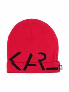Karl Lagerfeld Kids шапка бини вязки интарсия с логотипом