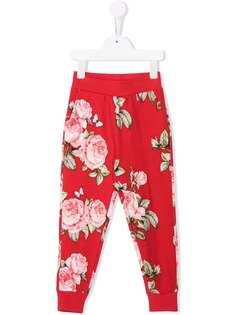 Monnalisa спортивные брюки с цветочным узором