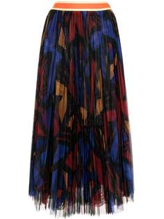 Stella Jean плиссированная юбка с абстрактным принтом