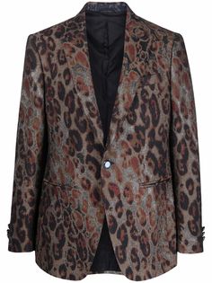 ETRO пиджак с леопардовым принтом