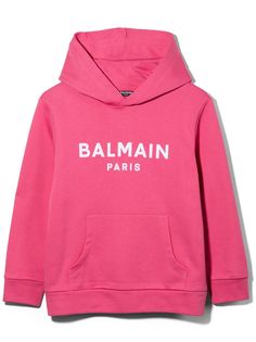 Balmain Kids толстовка с капюшоном и логотипом