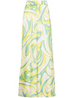 Emilio Pucci Vortici-print silk palazzo pants