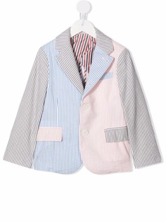 Thom Browne Kids полосатый пиджак из сирсакера