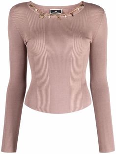 Elisabetta Franchi джемпер тонкой вязки с цепочкой