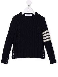 Thom Browne Kids джемпер фактурной вязки с полосками 4-Bar