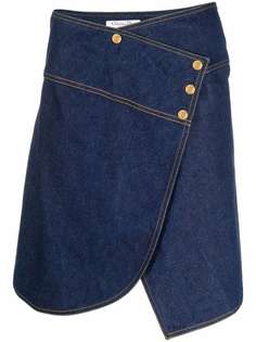 Christian Dior джинсовая юбка 2000-х годов с запахом