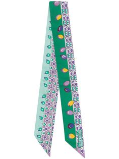 Hermès узкий платок 2010-го года с цветочным принтом Hermes