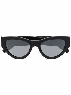 Saint Laurent Eyewear солнцезащитные очки в оправе кошачий глаз с логотипом