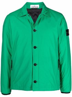 Stone Island куртка-рубашка с нашивкой Compass