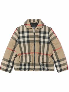 Burberry Kids пуховик в клетку Vintage Check