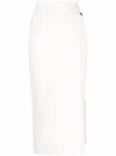 TWINSET юбка миди с завышенной талией и разрезом