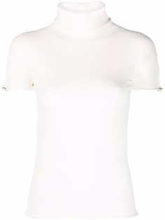TWINSET топ с высоким воротником и короткими рукавами