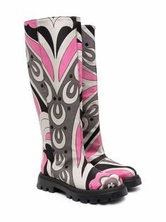 Emilio Pucci Junior сапоги с абстрактным принтом