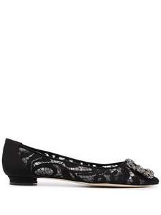 Manolo Blahnik балетки Hangisi с пряжкой