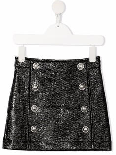 Balmain Kids двубортная юбка мини