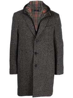 Fay шерстяное пальто с узором в елочку