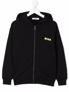 MSGM Kids худи на молнии с логотипом
