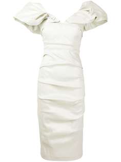 Rachel Gilbert платье с объемными рукавами и драпировкой