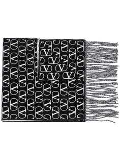 Valentino шарф вязки интарсия с логотипом VLogo Signature