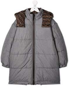 Fendi Kids пуховик с капюшоном