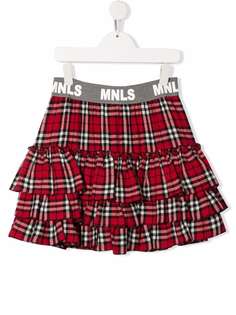 Monnalisa ярусная мини-юбка в клетку
