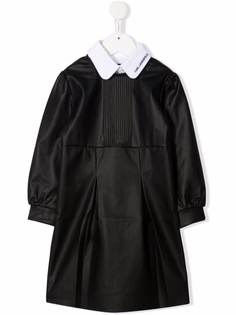 Karl Lagerfeld Kids платье-рубашка из искусственной кожи со складками